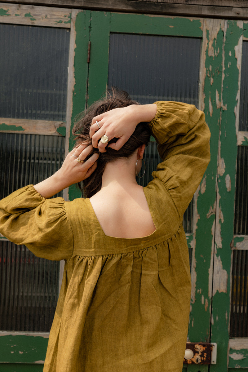 Ada Linen Wrap Dress - Rust – Nakedgeneration