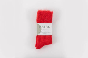 Ultra Soft Red Alpaca Socks: Medium