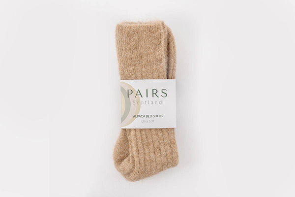 Ultra Soft Fawn Alpaca Bed Socks