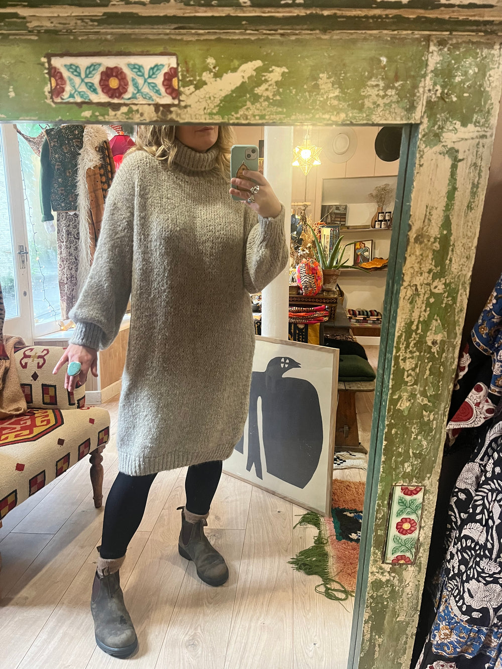 Chunky Mohair Roll Neck Oversized Dress- 3 colours available