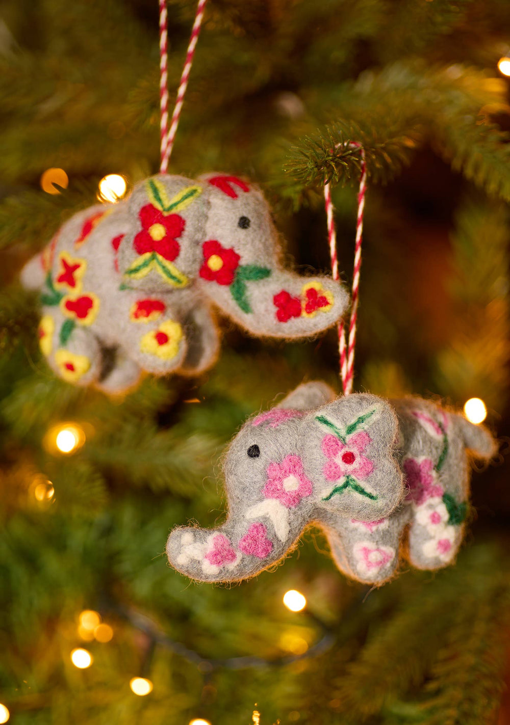 Embroidered Felt Elephant Decoration