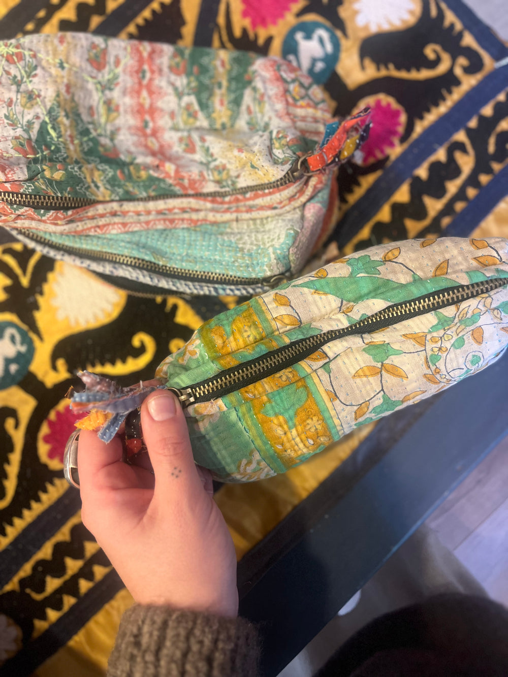 Kantha Zip Up Bag- Small bag