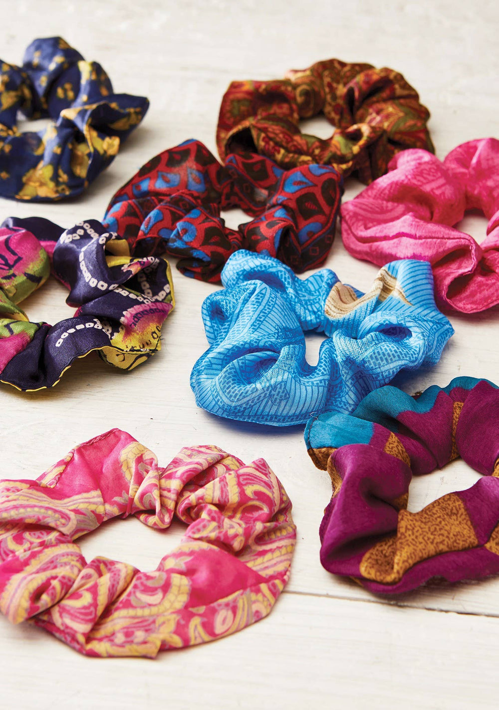 Recycled Sari Hair Scrunchies