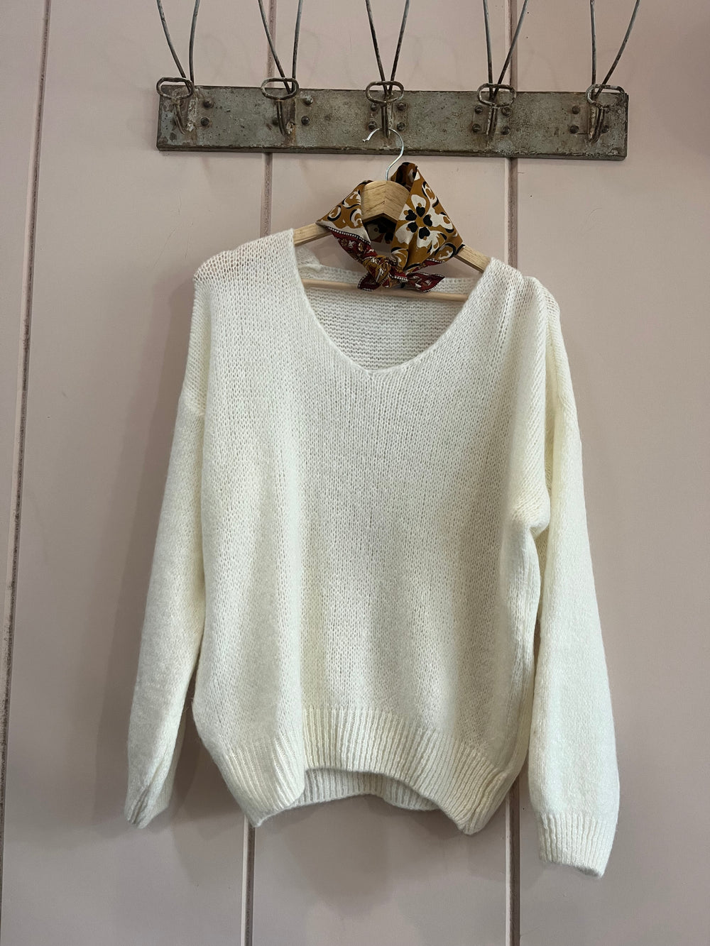 Floppy Mohair Jumper - Winter White