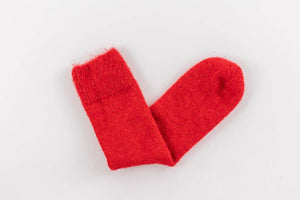 Ultra Soft Red Alpaca Socks: Medium