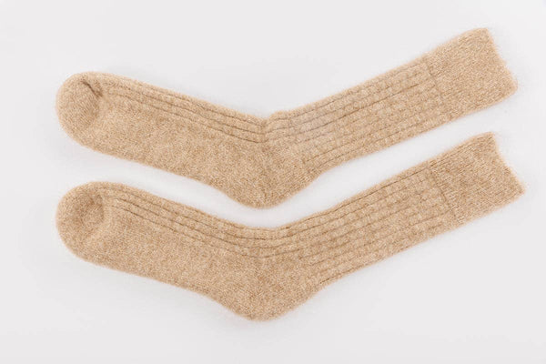 Ultra Soft Fawn Alpaca Bed Socks