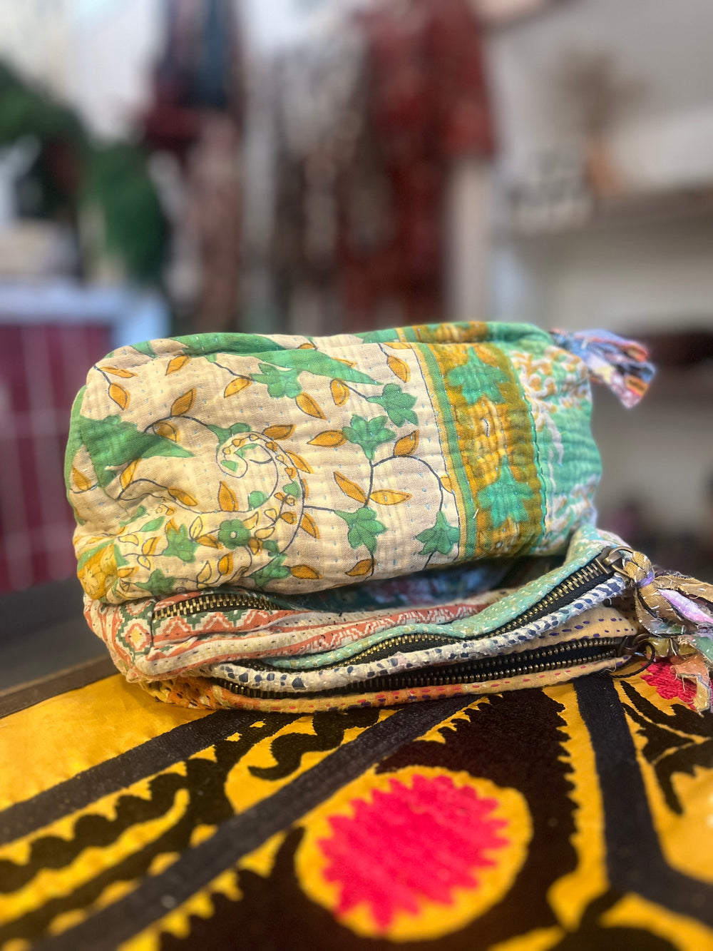 Kantha Zip Up Bag- Small bag