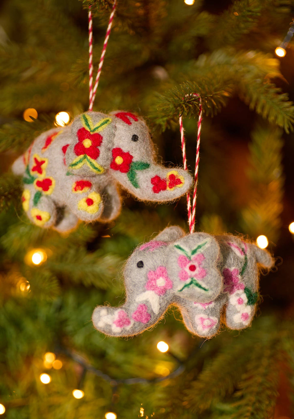 Embroidered Felt Elephant Decoration