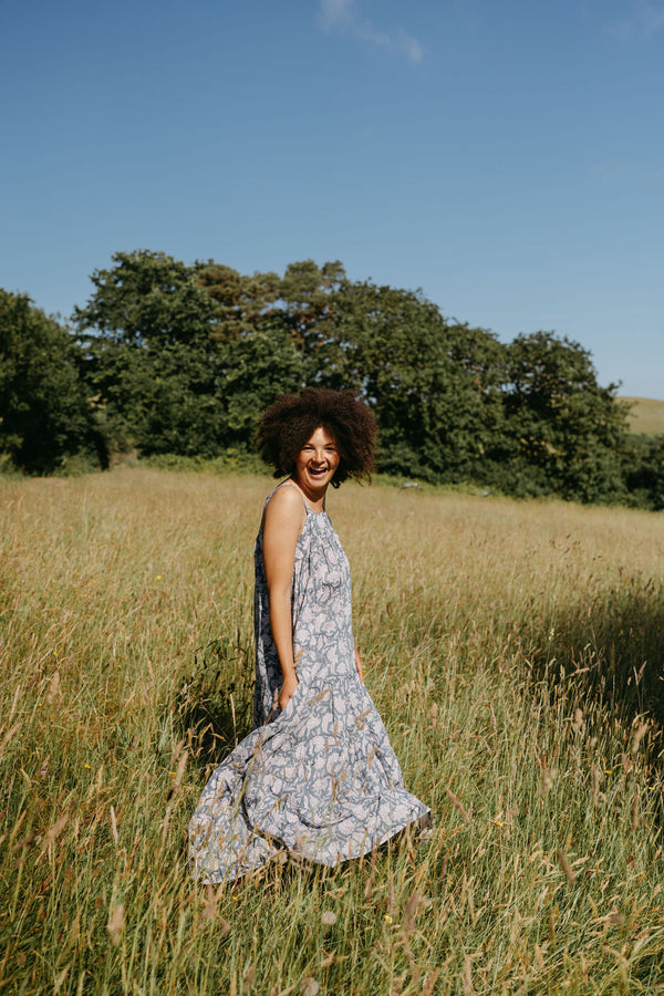 The Aarna Dress- Cornflower