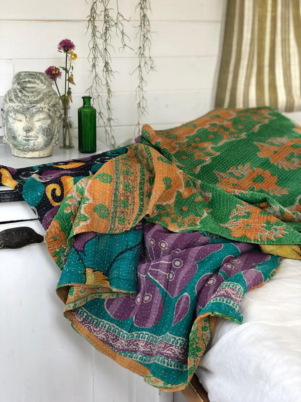 Vintage Kantha Throw